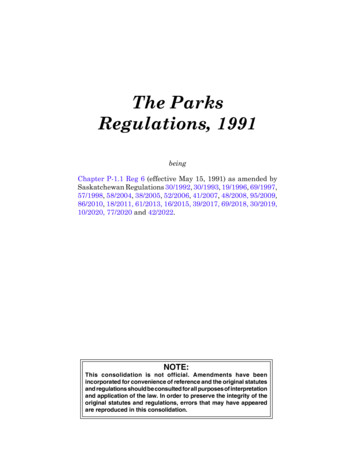 The Parks Regulations, 1991 - Microsoft