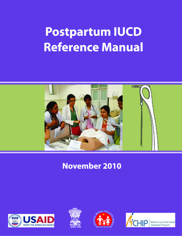Postpartum IUCD Reference Manual - Pdf.usaid.gov