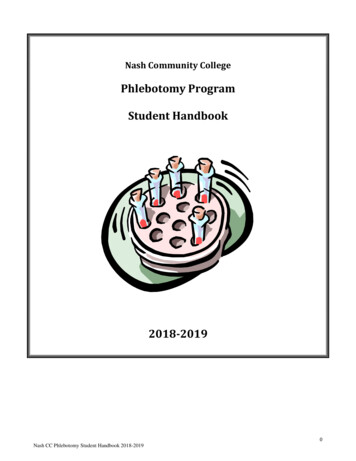 Phlebotomy Program Student Handbook - Nash Community College