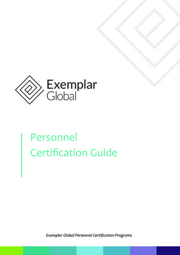 Personnel Certification Guide - Exemplar Global