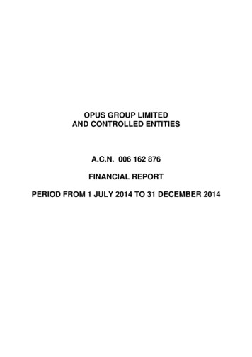 OPUS GROUP LIMITED AND CONTROLLED ENTITIES A.C.N. 