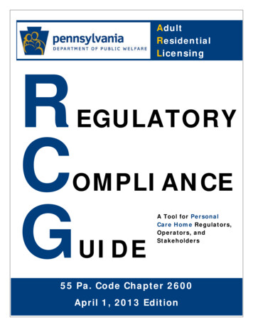 Personal Care Home Regulatory Compliance Guide