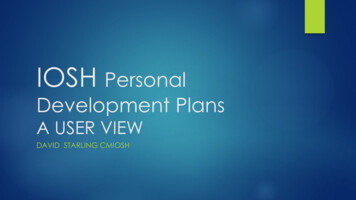 IOSH Personal Development Plans