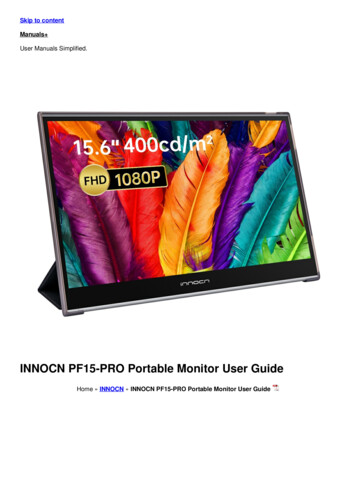 INNOCN PF15-PRO Portable Monitor User Guide - Manuals 