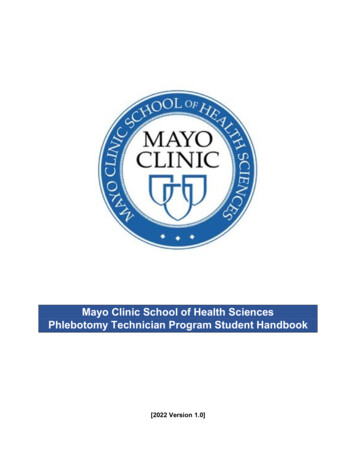 Phlebotomy Technician Program Student Handbook - Mayo Clinic College Of .