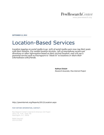 SEPTEMBER 12, 2013 Location-Based Services - Pew Research Center
