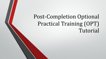 Optional Practical Training Workshop
