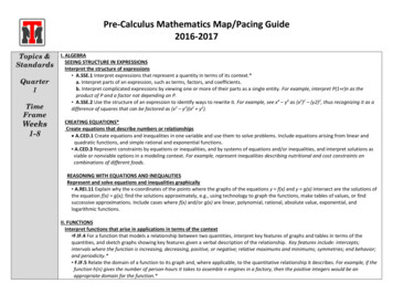 Pre-Calculus Mathematics Map/Pacing Guide 2016-2017