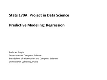 Predictive Modeling Regression - University Of California, Irvine