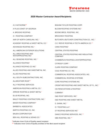 2020 Master Contractor Award Recipients - Firestonebpco 