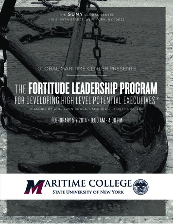 Global Maritime Center Presents The Fortitude Leadership Program For .