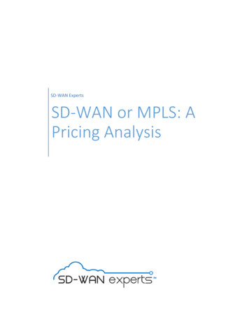 SD-WAN Experts SD-WAN Or MPLS: A Pricing Analysis