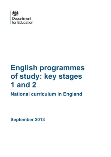 English Programmes Of Study: Key Stages 1 And 2 - GOV.UK