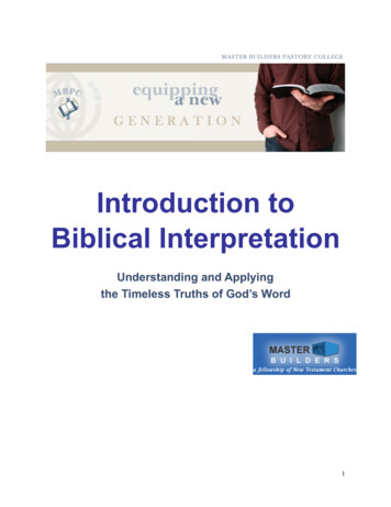 Introduction To Biblical Interpretation - Mark Medley