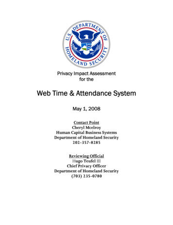 Department Of Homeland Security Privacy Impact Assessment Web Time .