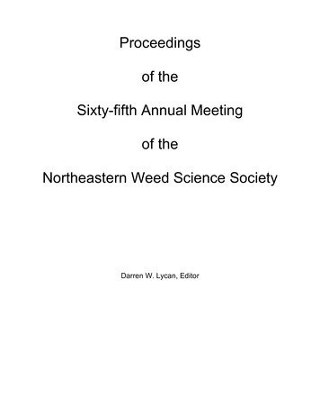 Proceedings Of The Sixty-fifth Annual Meeting Of The Northeastern Weed .