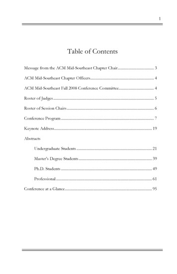 Table Of Contents - University Of Tennessee At Martin