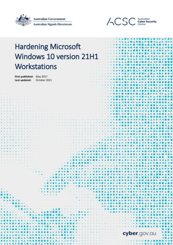 Hardening Microsoft Windows 10 Version 21H1 Workstations - Cyber