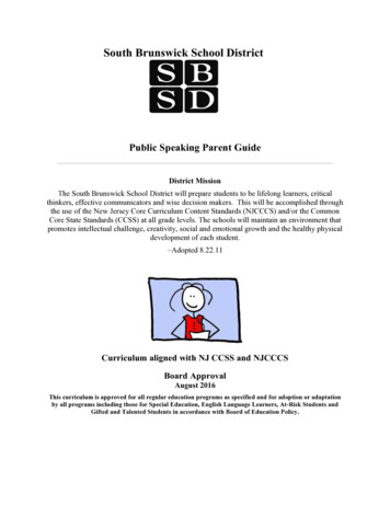 Public Speaking Parent Guide - South Brunswick Public 