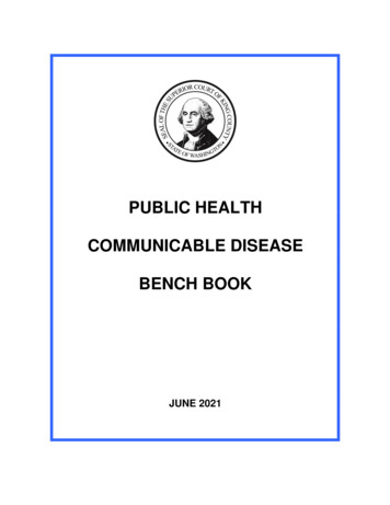 PUBLIC HEALTH COMMUNICABLE DISEASE BENCH BOOK 