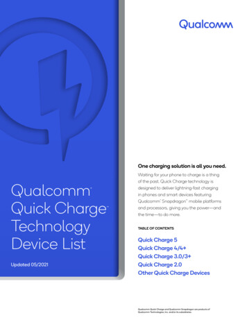 One Charging Solution Is All You Need. Qualcomm Quick Charge Technology