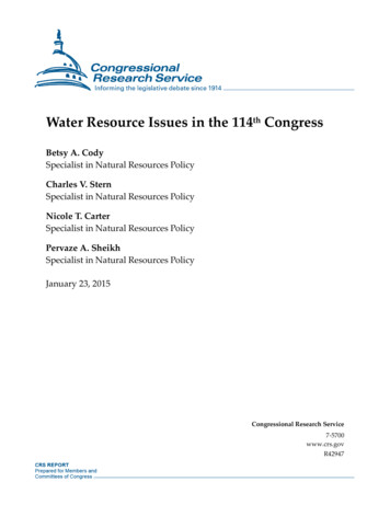 Water Resource Issues In The 114th Congress