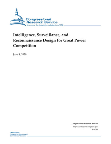 Intelligence, Surveillance, And Reconnaissance Design For .