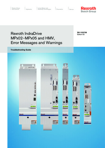 Rexroth IndraDrive Edition 02 MPx02--MPx05 And HMV, Error Messages And .