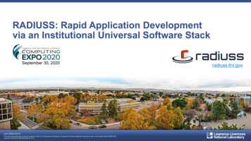 RADIUSS: Rapid Application Development Via An Institutional Universal .