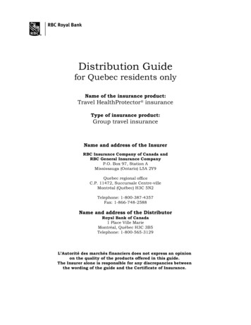 Distribution Guide For Quebec Residents Only