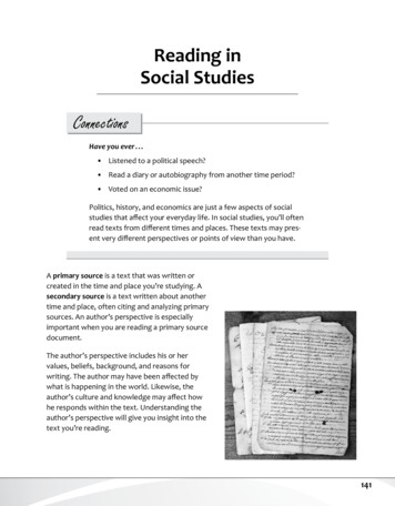Reading In Social Studies - Passged 