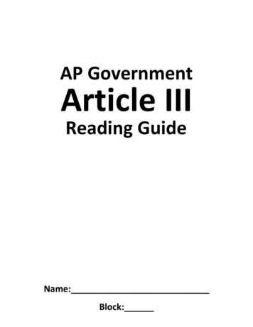 AP Government Article III - Norfolk Public Schools