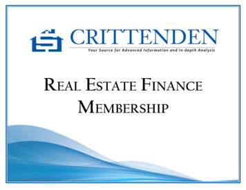 Real Estate Finance MeMbeRship - Crittenden Research, Inc.