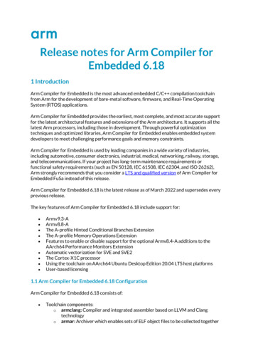 Release Notes For Arm Compiler For Embedded 6
