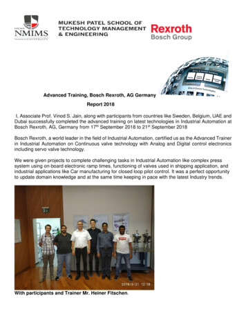 Advanced Training, Bosch Rexroth, AG Germany Report 2018 - NMIMS
