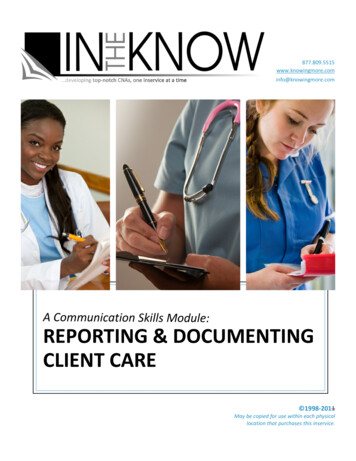 Reporting Documenting Client Care - Home Care