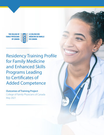 Residency Training Profile For Family Medicine And .