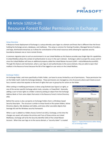 KB Article 120214 Resource Forest Folder Permissions In Exchange - Priasoft