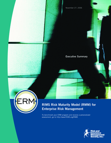 RIMS Risk Maturity Model (RMM) For Enterprise Risk Management