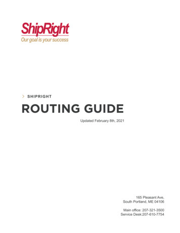 Shipright Routing Guide