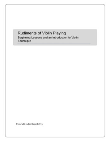 Rudiments Of Violin Playing Allen Russell