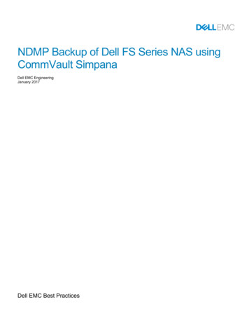 NDMP Backup On Dell FS Series NAS Using CommVault Simpana