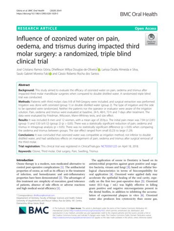 Influence Of Ozonized Water On Pain . - BMC Oral Health