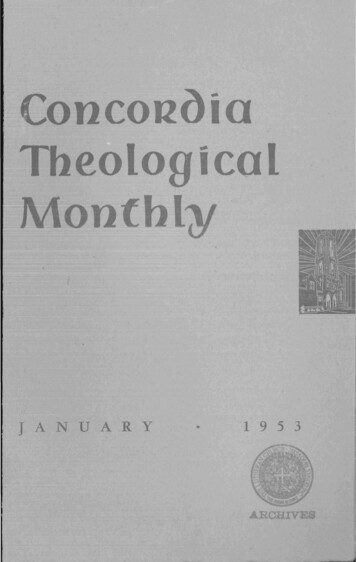 Concoll I(] Theological Monthly - Ctsfw 