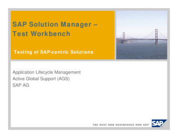 SAP Solution Manager – Test Workbench