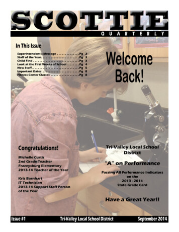 In This Issue Welcome - Home - Tri-Valley Local Schools