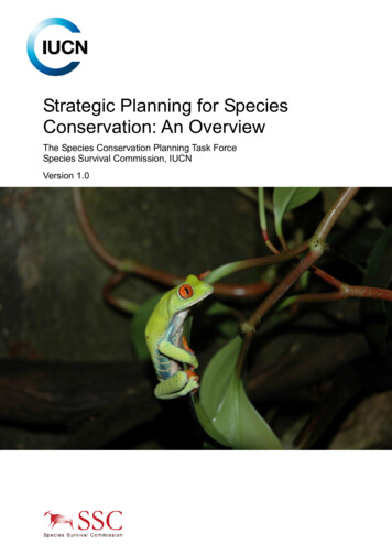 Strategic Planning For Species Conservation: An Overview