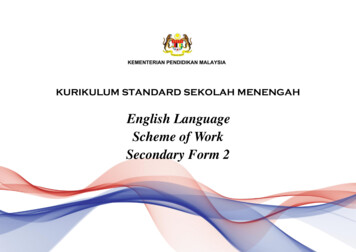 English Language Scheme Of Work Secondary Form 2