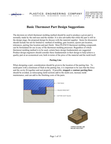 Basic Thermoset Part Design Suggestions - Plenco