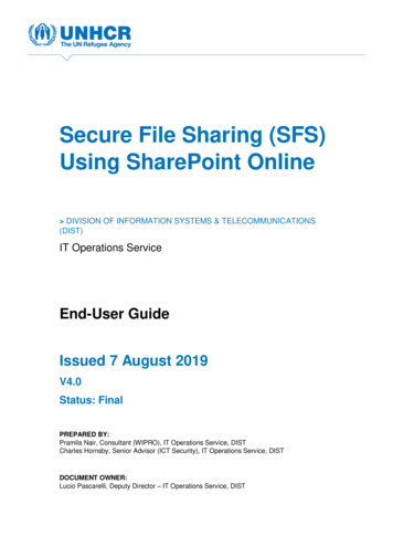 Secure File Sharing (SFS) Using SharePoint Online - UNHCR